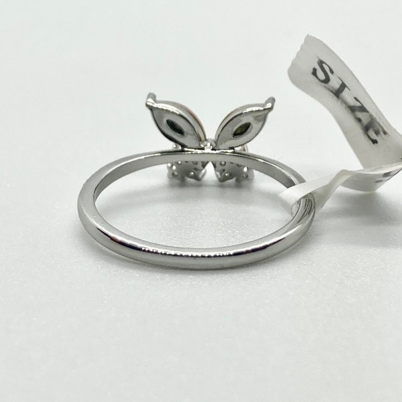 Size 7 Rainbow Silver Tone Butterfly Ring - Picture 5 of 10
